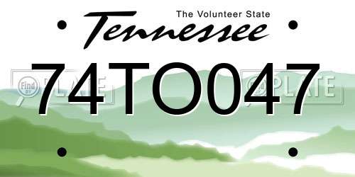 74TO047 Tennessee License Plate