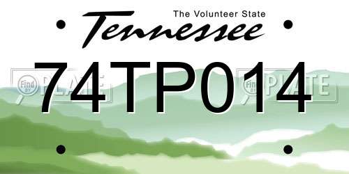 74TP014 Tennessee License Plate