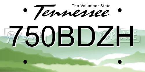 750BDZH Tennessee License Plate