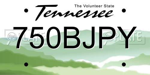750BJPY Tennessee License Plate