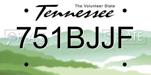 751BJJF Tennessee License Plate