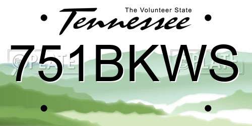 751BKWS Tennessee License Plate