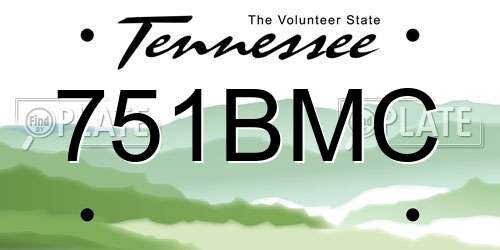 751BMC Tennessee License Plate