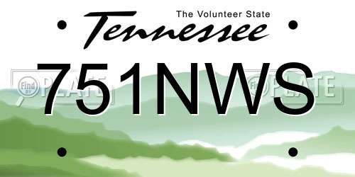 751NWS Tennessee License Plate