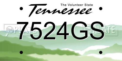 7524GS Tennessee License Plate
