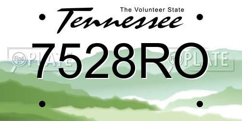 7528RO Tennessee License Plate