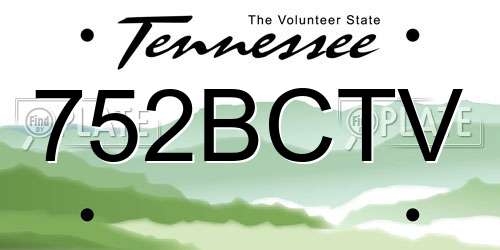752BCTV Tennessee License Plate