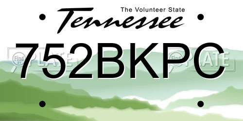752BKPC Tennessee License Plate