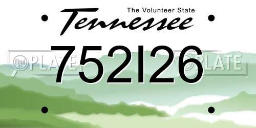 752I26 Tennessee License Plate