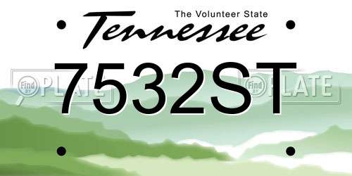 7532ST Tennessee License Plate
