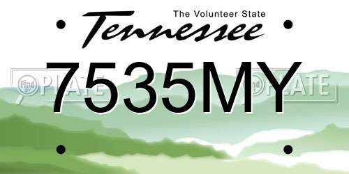 7535MY Tennessee License Plate