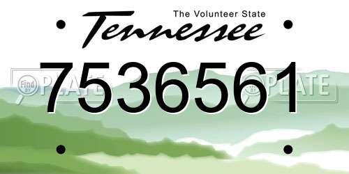 7536561 Tennessee License Plate