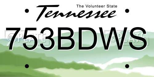 753BDWS Tennessee License Plate