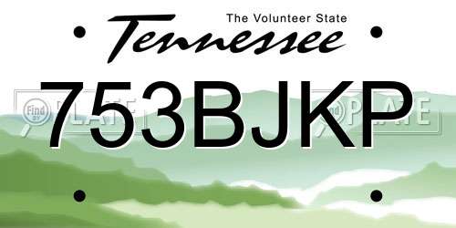 753BJKP Tennessee License Plate