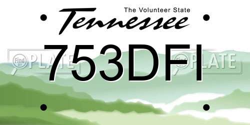 753DFI Tennessee License Plate