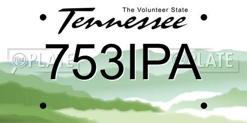 753IPA Tennessee License Plate