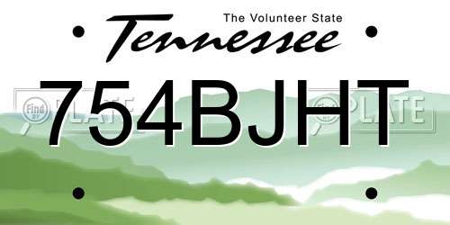 754BJHT Tennessee License Plate