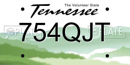 754QJT Tennessee License Plate