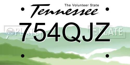 754QJZ Tennessee License Plate
