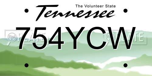 754YCW Tennessee License Plate