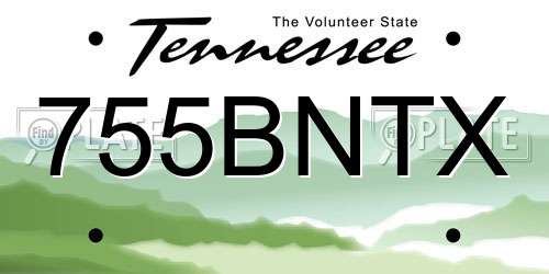755BNTX Tennessee License Plate