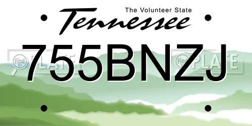 755BNZJ Tennessee License Plate