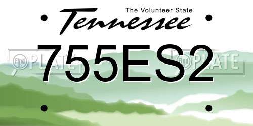755ES2 Tennessee License Plate
