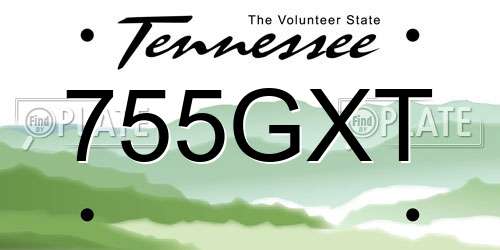 755GXT Tennessee License Plate