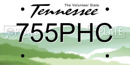 755PHC Tennessee License Plate