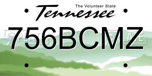 756BCMZ Tennessee License Plate