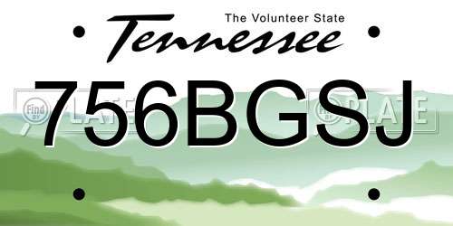 756BGSJ Tennessee License Plate