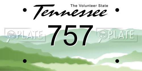 757 Tennessee License Plate