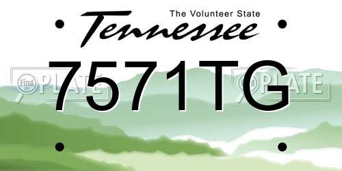 7571TG Tennessee License Plate