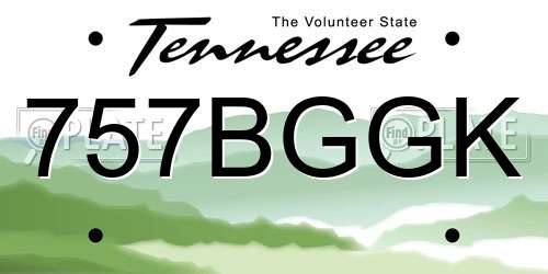 757BGGK Tennessee License Plate