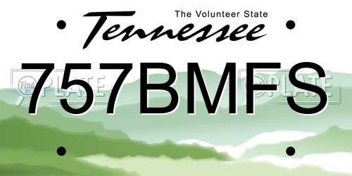 757BMFS Tennessee License Plate