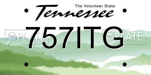 757ITG Tennessee License Plate