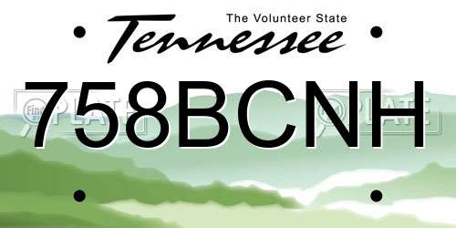 758BCNH Tennessee License Plate
