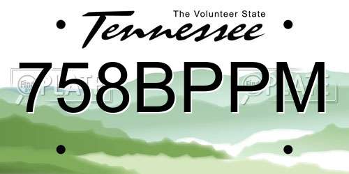 758BPPM Tennessee License Plate