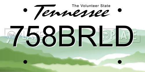 758BRLD Tennessee License Plate