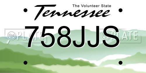 758JJS Tennessee License Plate