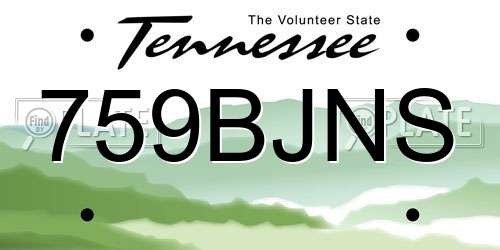 759BJNS Tennessee License Plate