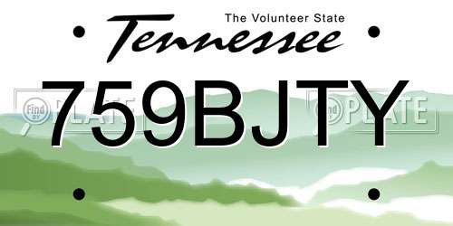 759BJTY Tennessee License Plate