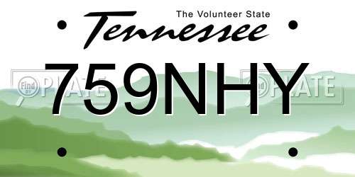 759NHY Tennessee License Plate
