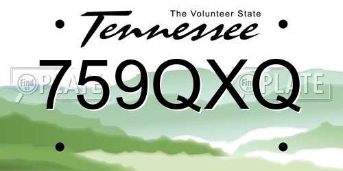 759QXQ Tennessee License Plate