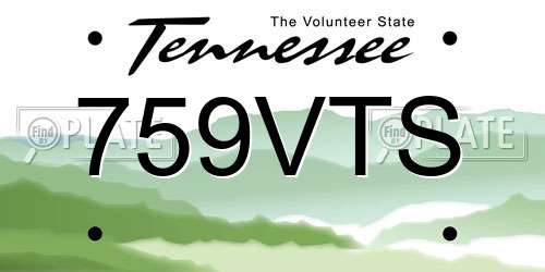 759VTS Tennessee License Plate