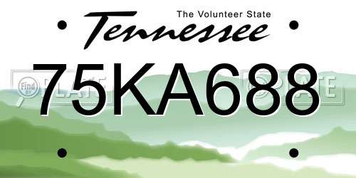 75KA688 Tennessee License Plate