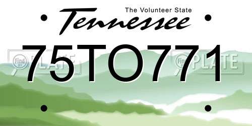 75TO771 Tennessee License Plate