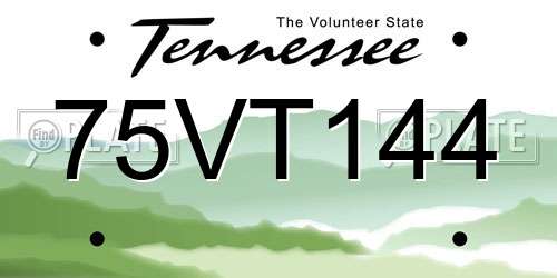 75VT144 Tennessee License Plate