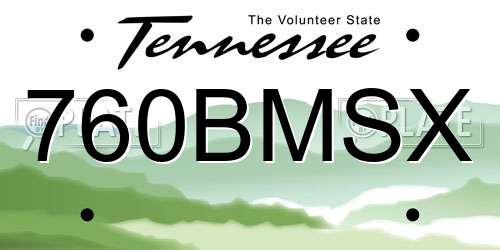 760BMSX Tennessee License Plate