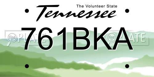 761BKA Tennessee License Plate